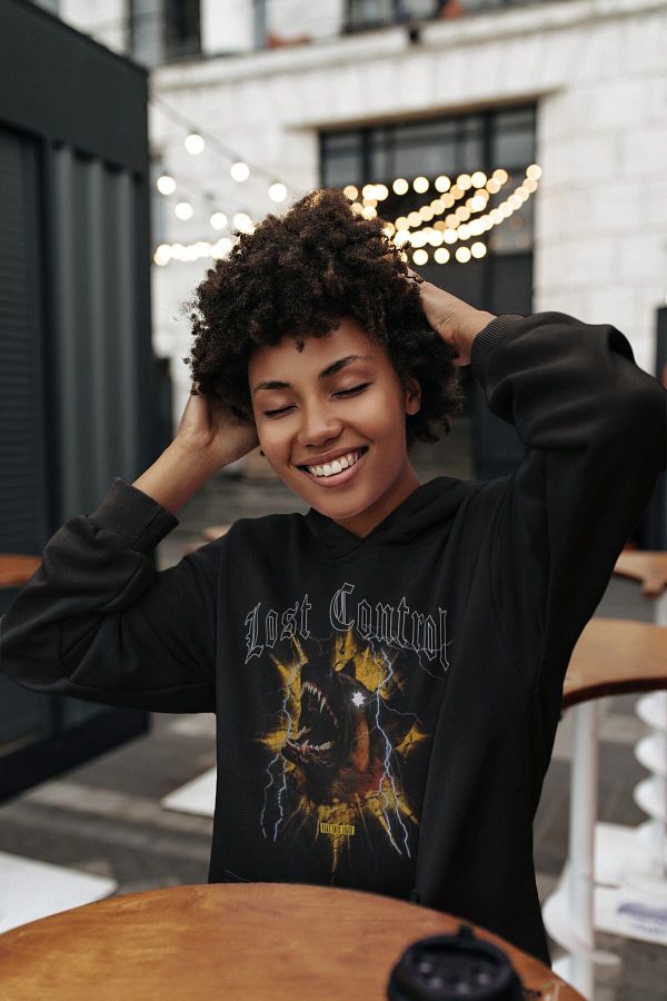 JDM Hoodie Sweatshirt with Lost Control Logo Trendyol