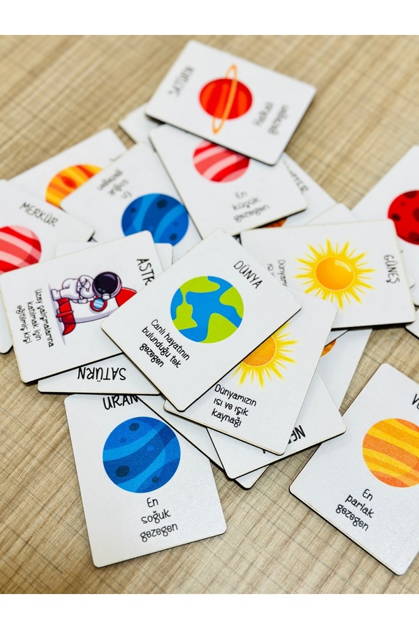 Karter İnovasyon Gezegenleri Öğreten Eşleme Kartları,Zeka Kartları,Gezegenleri Öğreniyorum,Eğitici Oyuncak