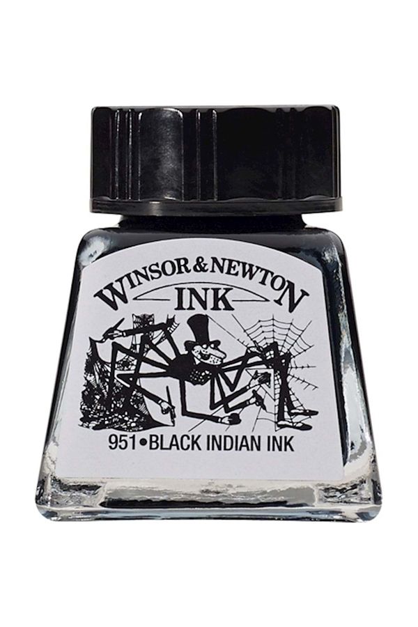 Winsor Newton-Winsor & Newton 14ml Black Tile Ink 1