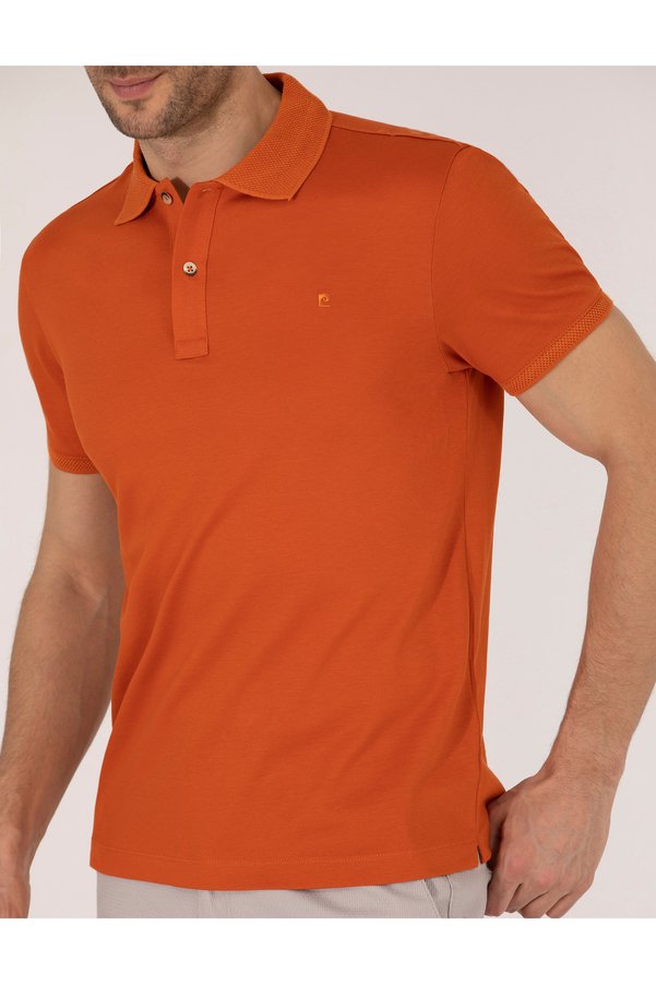 Pierre Cardin Brown Regular Fit Polo Neck Basic T-Shirt