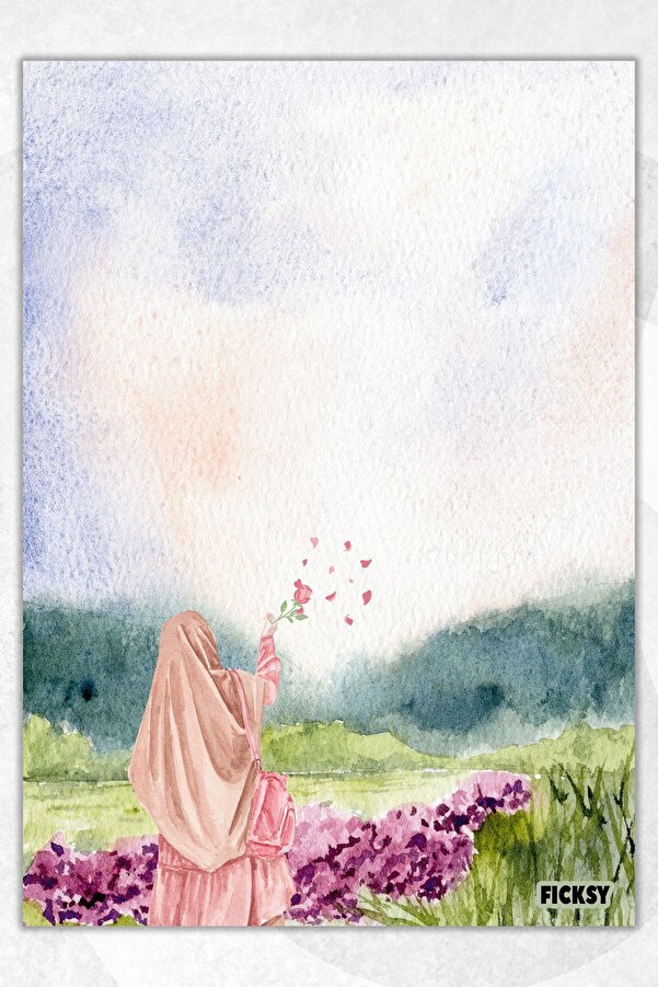Ficksy-A5 Size Islamic Muslim Hijab Girl Note Paper - 50 Sheets Memopad Memo Pad To Do List 1