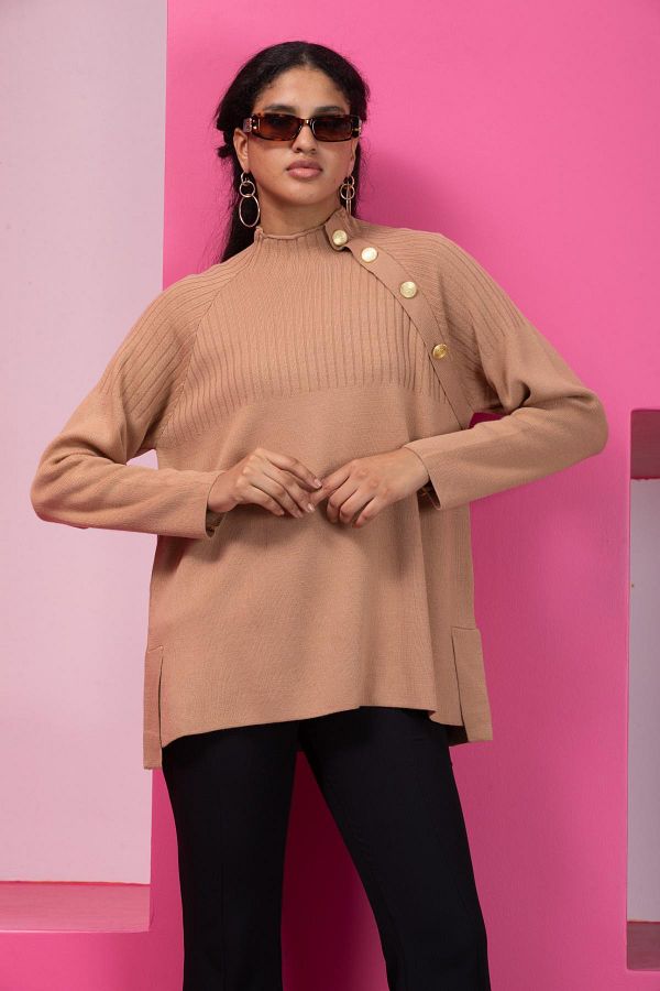 Mock collar sweater clearance