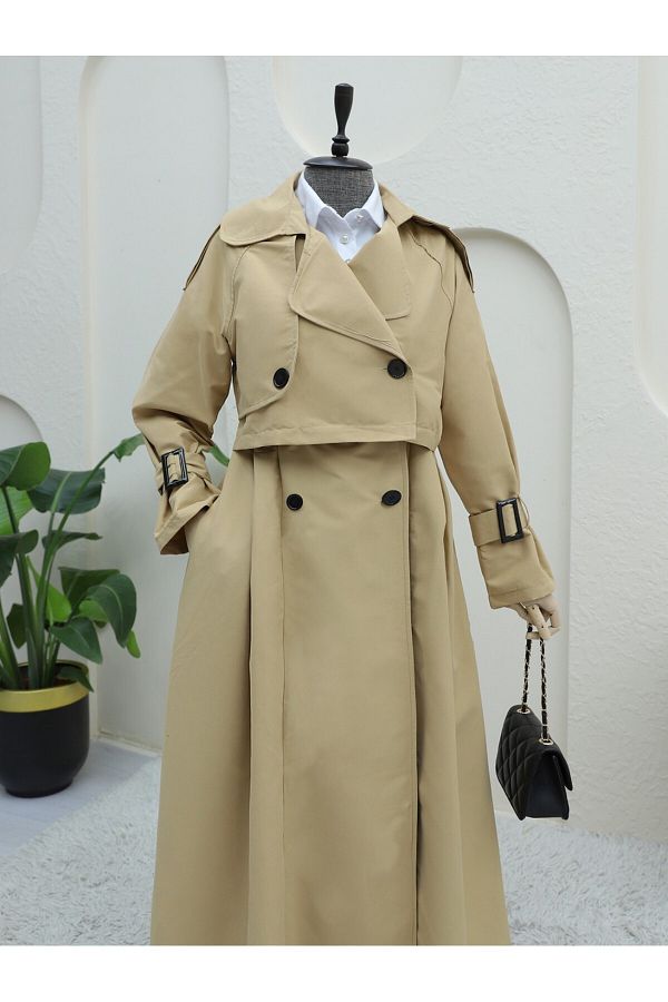 Pleated skirt trench coat shop