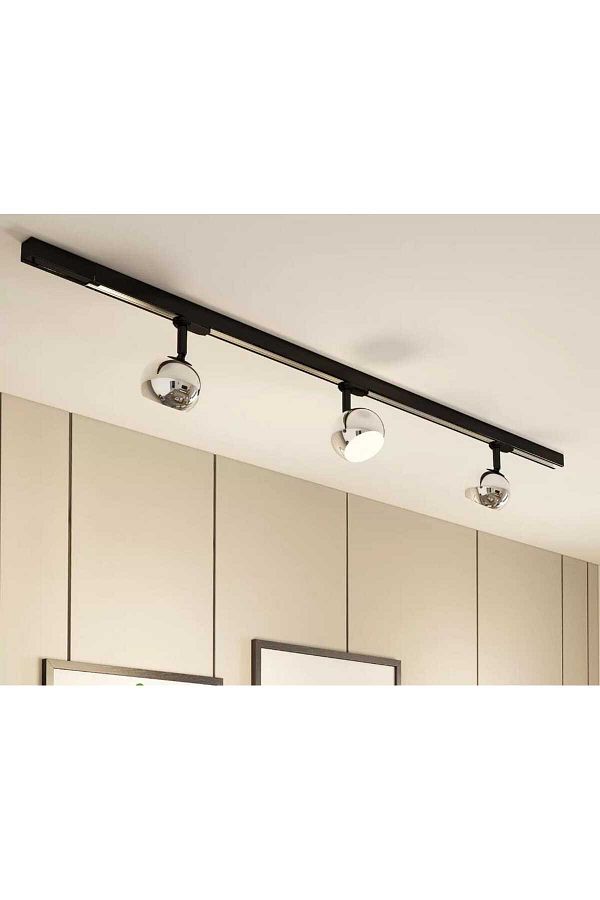 demet habek mylights Mylights Demet Habek Panasonic 1m Aluminum Track Light Bulb Casual Chrome Plated 3 Headed Rail Trendyol