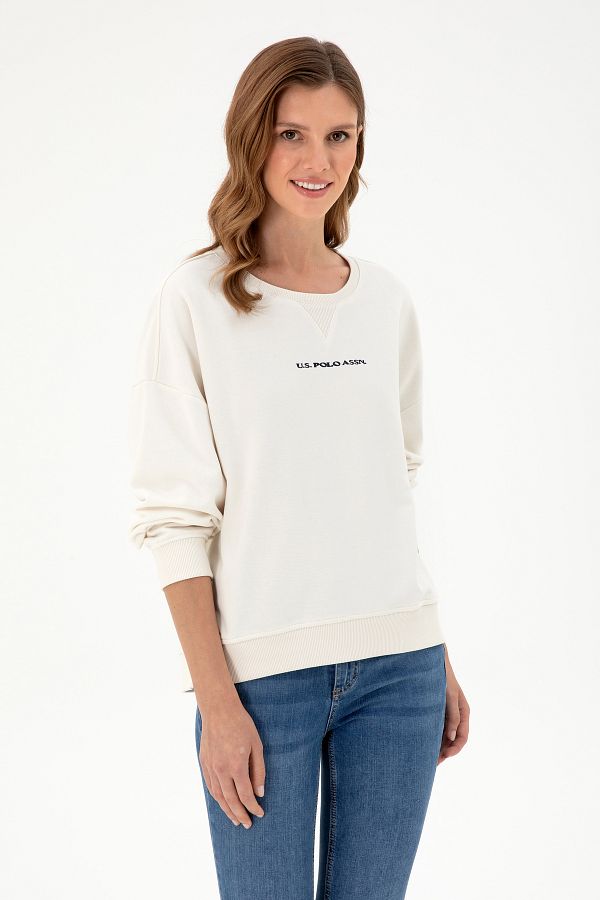 U.S. Polo Assn. Women s Cream Crew Neck Sweatshirt 50296945 Vr071 Trendyol