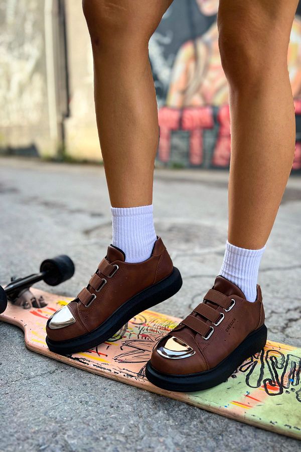 M M Giyim Store Tan Colored Ch251 Cst Mirror Women s Shoes Trendyol