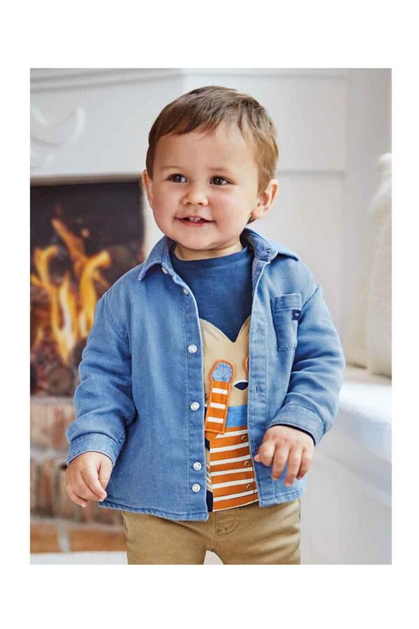 Mayoral Kışlık Erkek Bebek Yumuşak Denim Gömlek Mavi