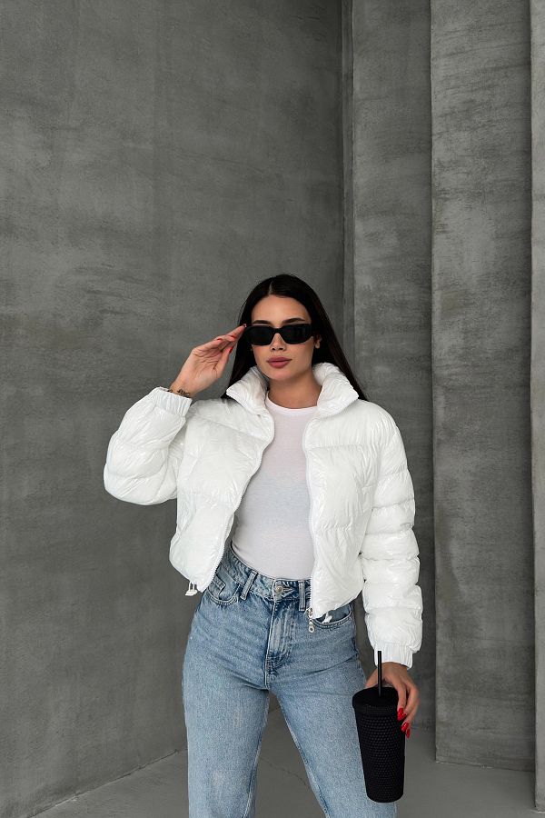 White shiny jacket outlet