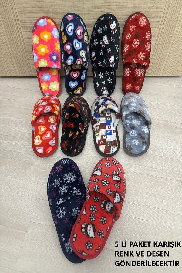 lkem 5 Piece Winter Women s House Slippers Guest Dowry Bundle and Cheap Slippers Trendyol