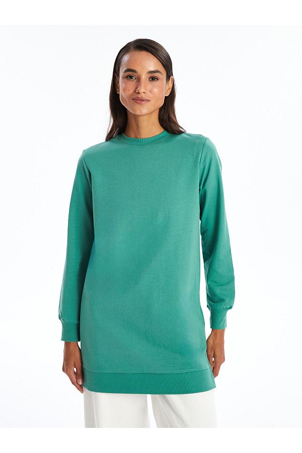 Womens crew neck tunic sweatshirt 2025