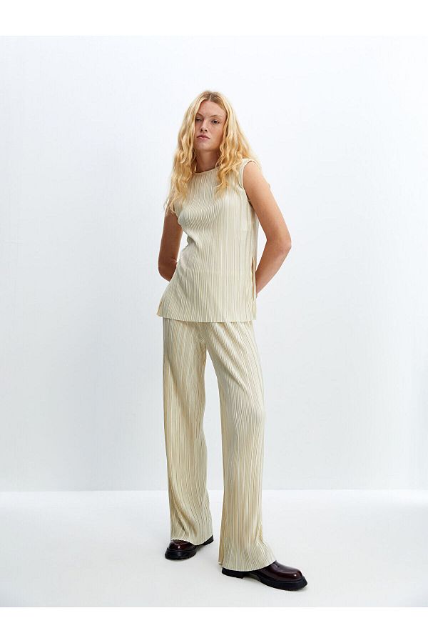 LC Waikiki-LCW Femei - Pantaloni cu textura si talie elastica 1