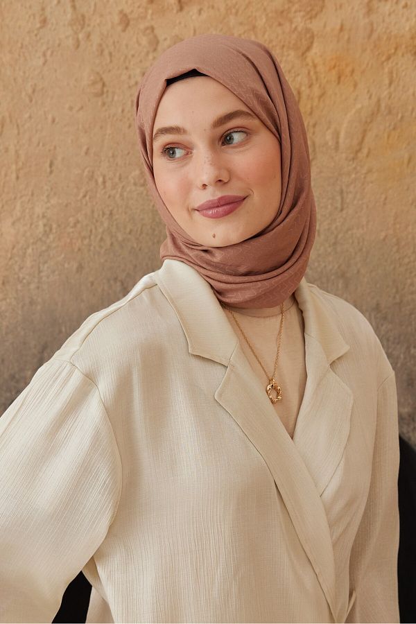 Modakaşmir-Soft Jacquard Series Zigzag Pattern Shawl 1