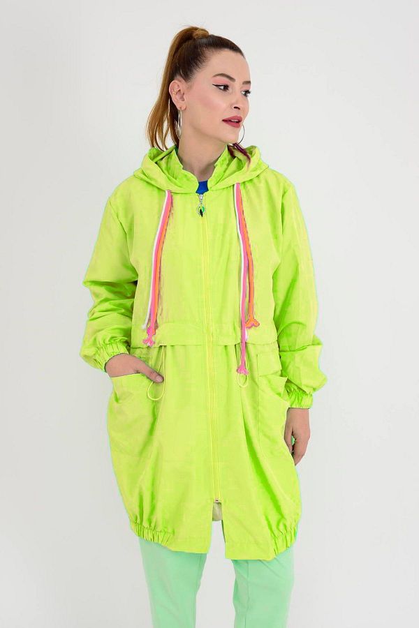 Lale Butik Neon Yellow Women s Raincoat Jacket Model 2069 Trendyol