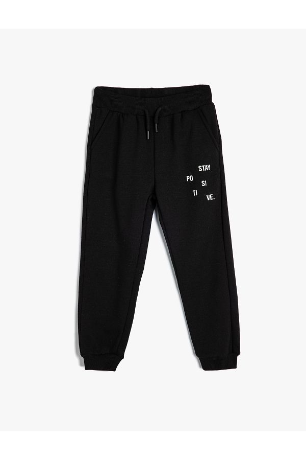 Koton-Printed Basic Jogger Sweatpants - With Waist Laces and Pockets 1