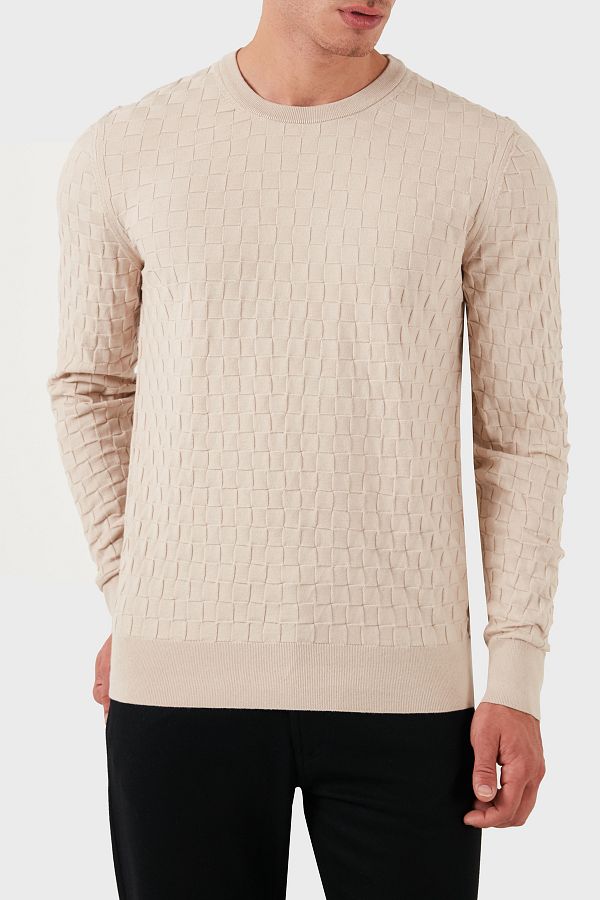 Calvin Klein-Crew Neck Slim Fit Men's Sweater - Cotton K10K 113747 Ace 1