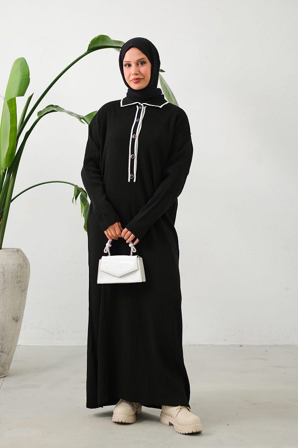 lurex moda-Rochie de tricotaj cu nasturi 1