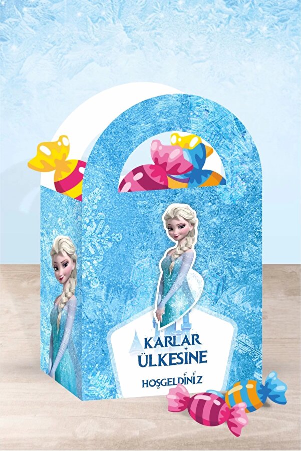 neşeli günlerim Frozen Karlar Ülkesi Temalı Çanta 18x10 Cm *8'li Paket