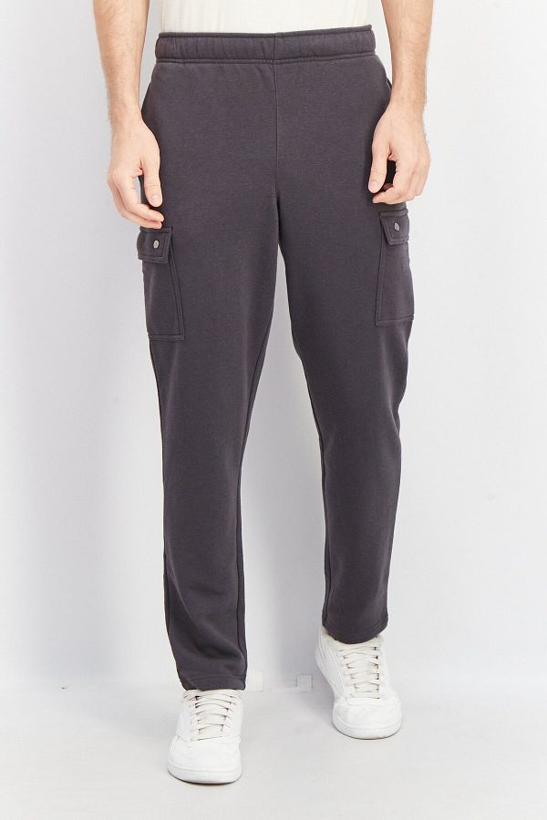 Ideology Men Regular Fit Drawstring Fleece Sweatpants Deep Charcoal Trendyol