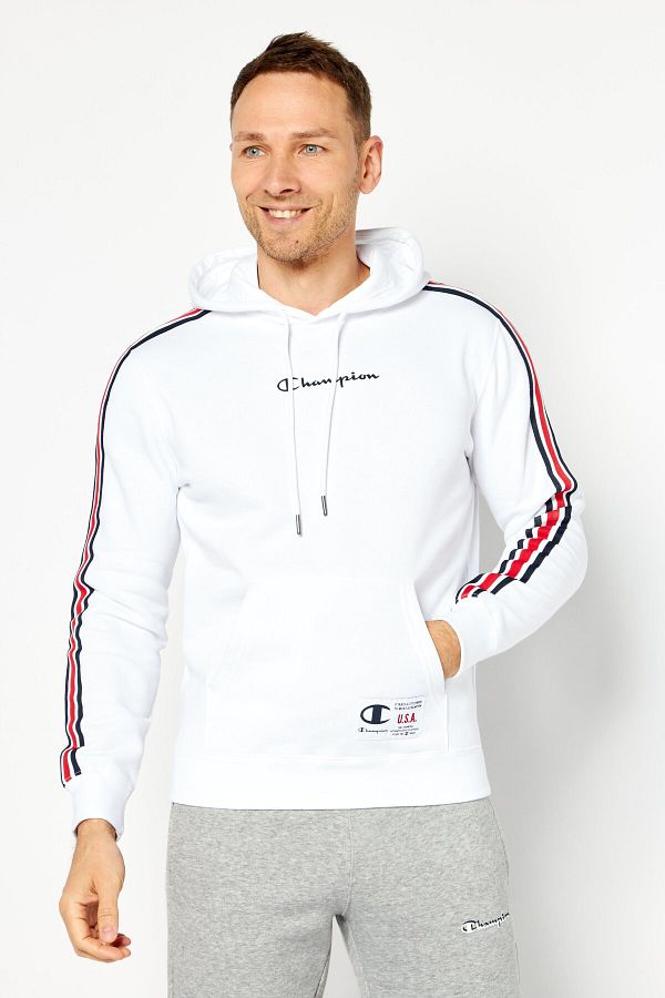 Champion Men Sportswear Fit Long Sleeves Outdoor Sweatshirt White Combo Trendyol