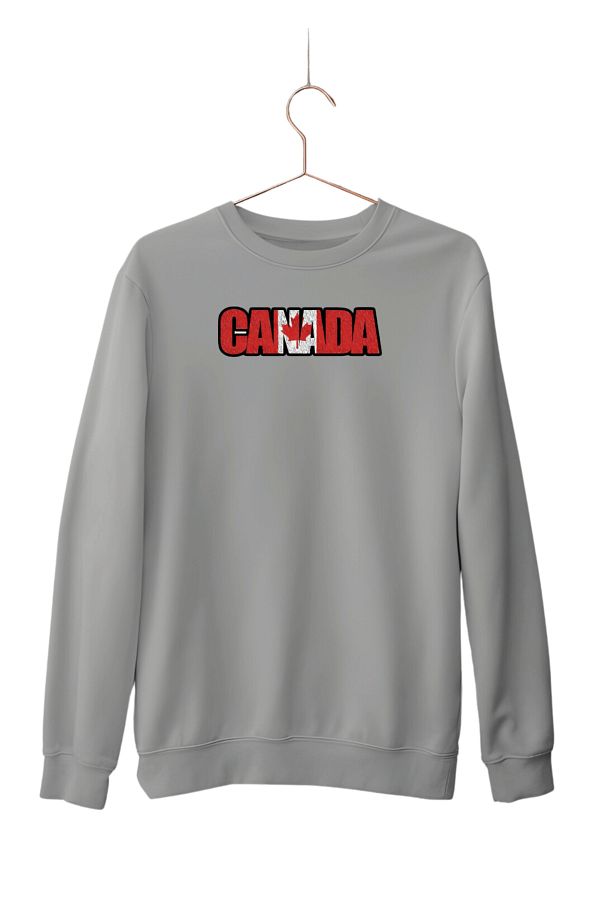 EST L VO Men s and Women s Unisex Sweatshirt Canadian Text Printed Long Sleeve Knitwear Oversize Clothing Trendyol