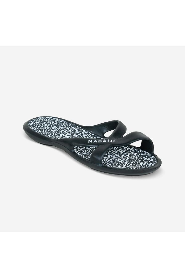Decathlon Women s Pool Slippers White Black Slap 500 Lea Trendyol