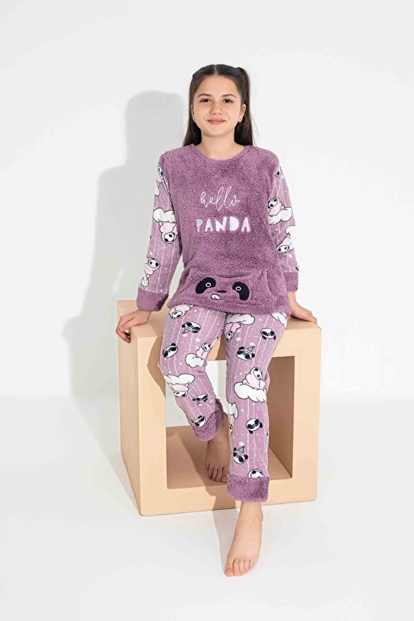 Fleece Pajamas Childrens Panda Pyjamas Girls Panda 'Barely Awake