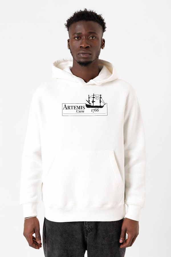 Tshirthane Outlander Artemis Crew White Men s 3ip Hooded Sweatshirt Trendyol