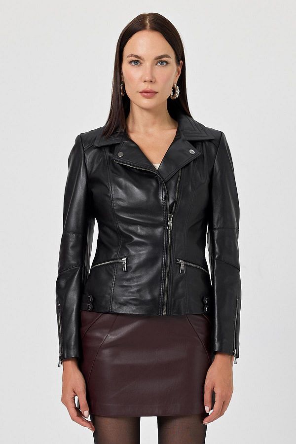 Deri Company-Concetta Black Leather Coat 1