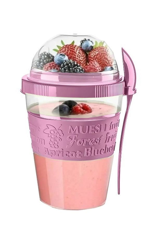 LEON LİFE-Take'n Go 600ml - Yogurt and Faucet Set with Lid and Spoon 1