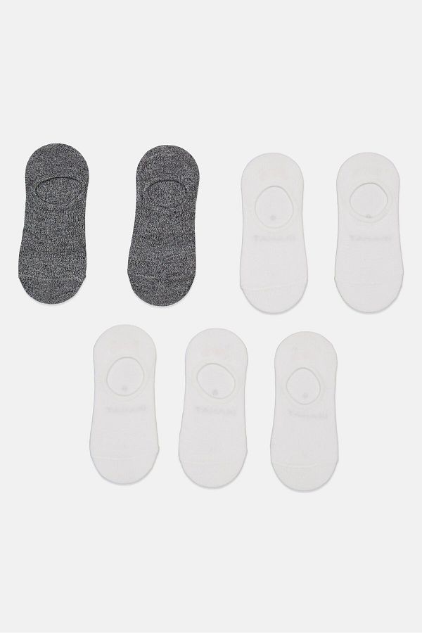 Tahari Women 7 Pairs Solid Sneaker Liner Socks Grey White Trendyol