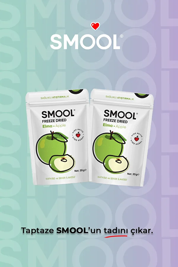 SMOOL-Pack of 2 20g X 2 Frozen Dried Apple - Freeze Dry 1