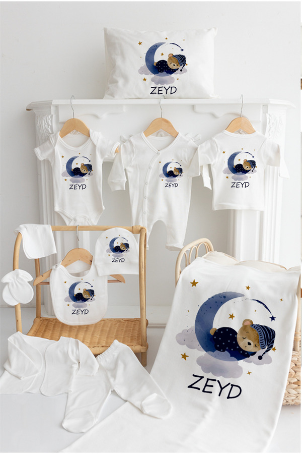 Bebe wini %100 Pamuk Baskılı 11’li Bebek Hastane Çıkışı