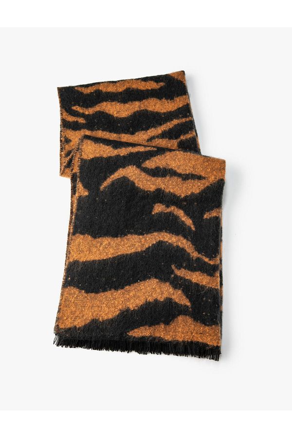 Koton-Scarf with Zebra Pattern Soft Textured Tassels 1