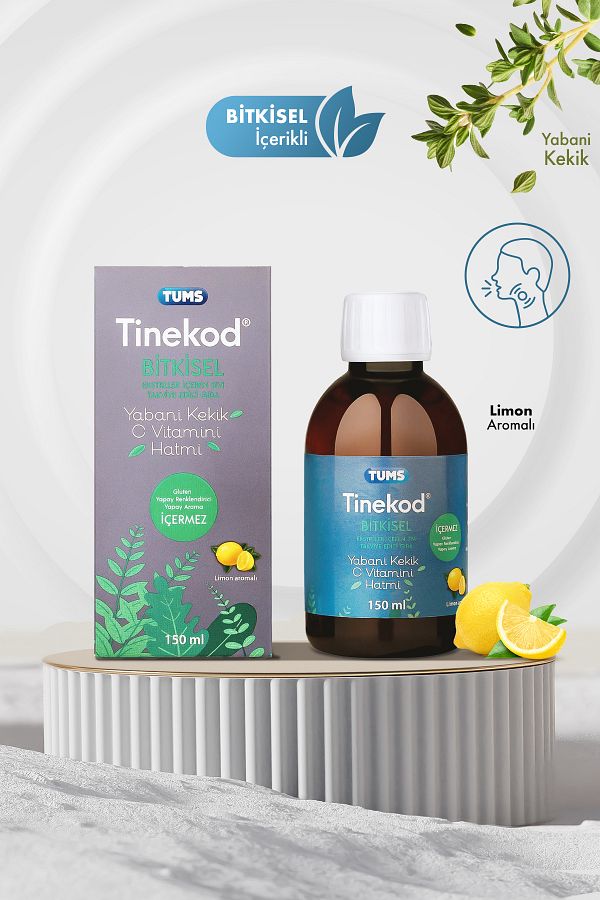 Tums-Tinekod 150ml Liquid Supplement - Vitamin C, Wild Thyme and Marshmallow 1