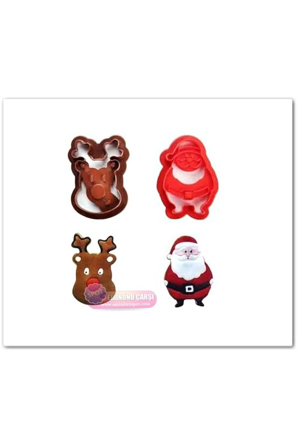 öztürkler-Santa Claus Deer Cookie - New Year's Slap Set of 2 1