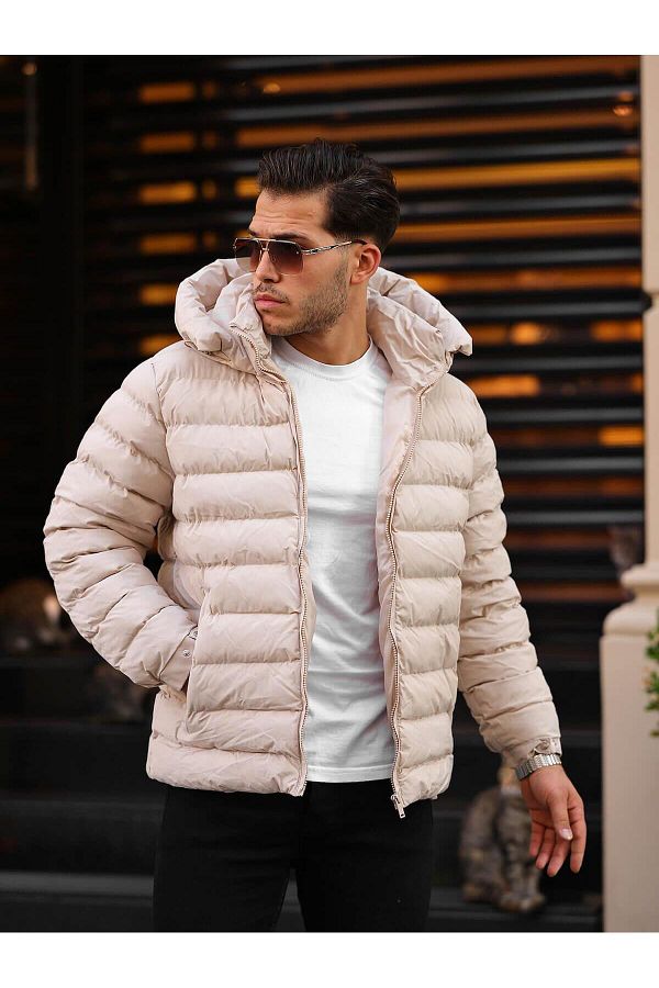 Light beige puffer jacket discount