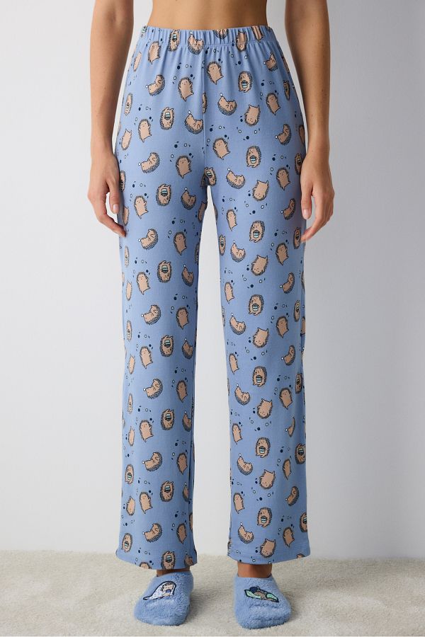 Penti Have Fun Light Blue Thermal Pajama Bottoms Trendyol