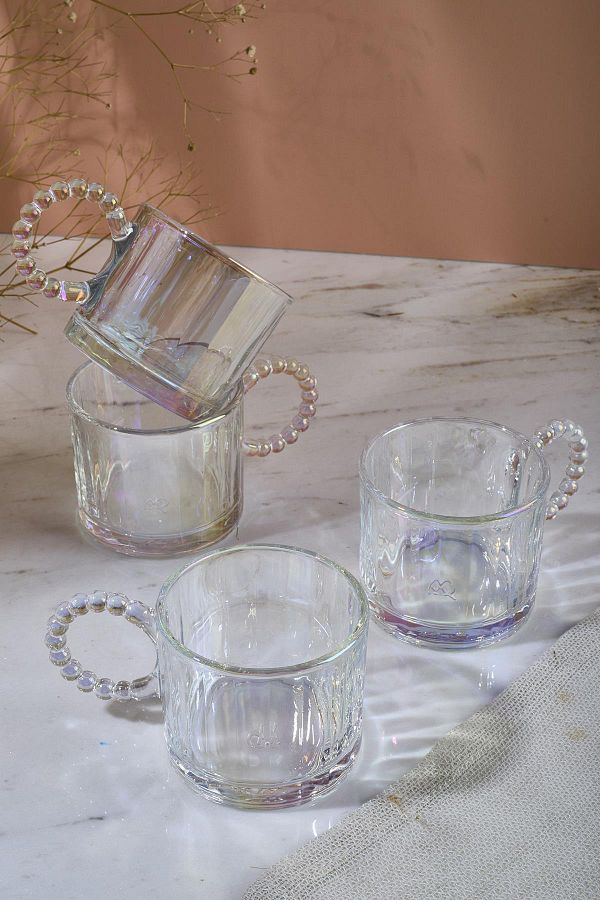 Perotti-Ringo Line Lustre 4-Piece 200ml Beaded Handle Mug 1