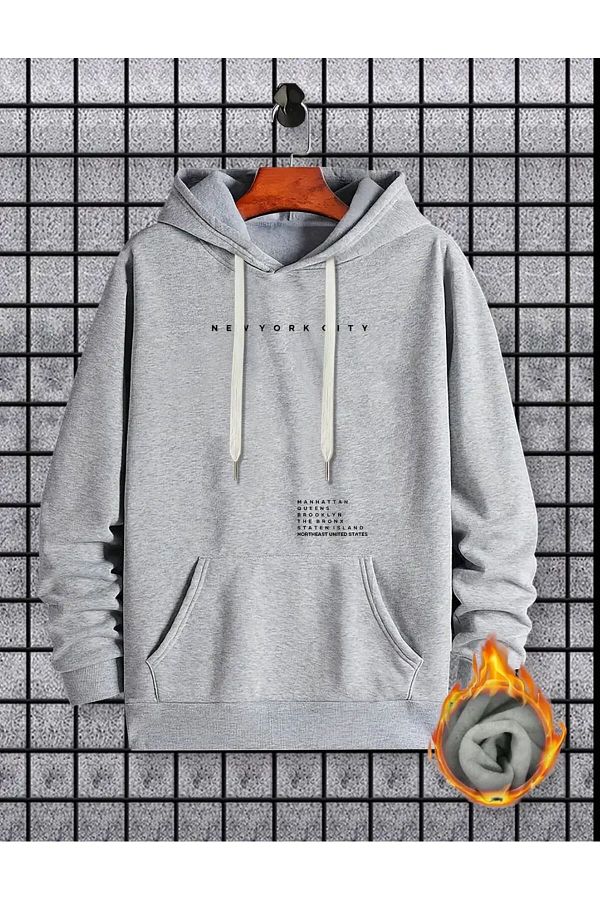 caddekombin-New York City Printed 2 Thread Inside Cotton Sweatshirt 1