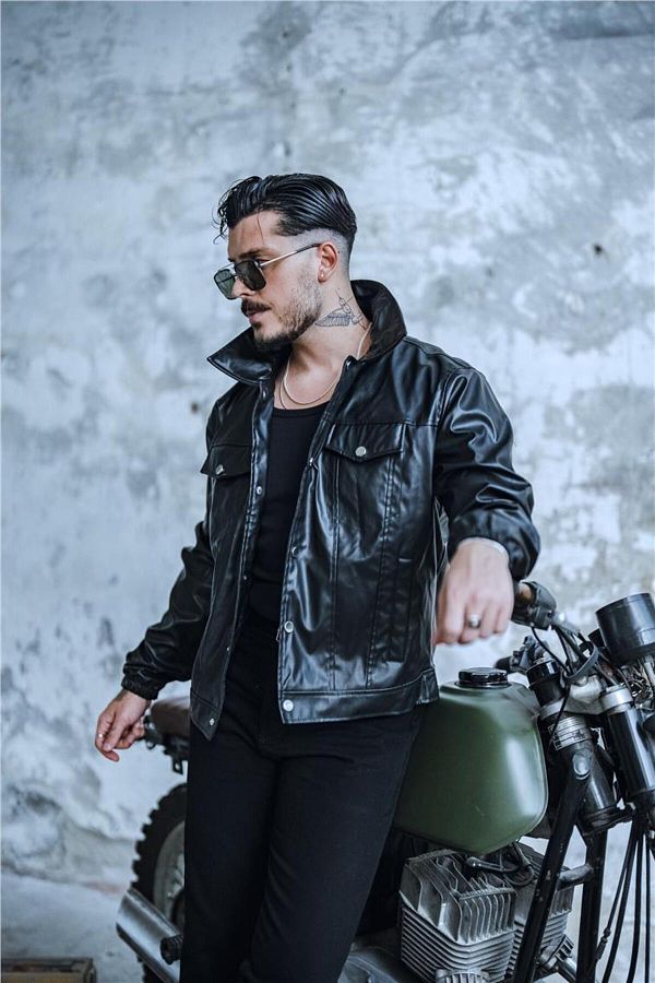 Old man leather jacket hot sale