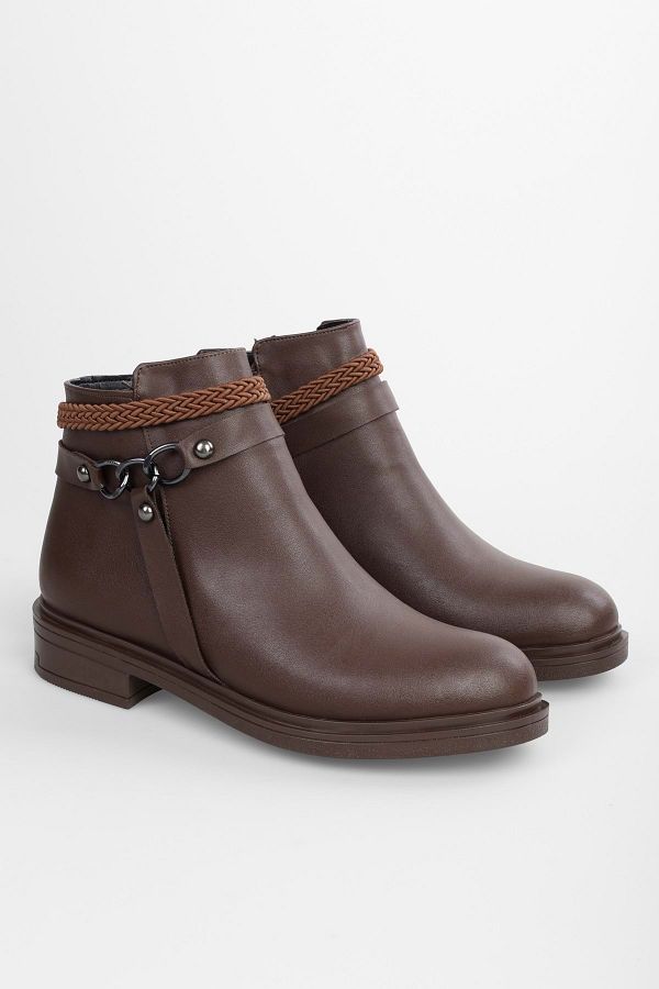 Shoeberry-Damskie brązowe skórzane buty Riley 1