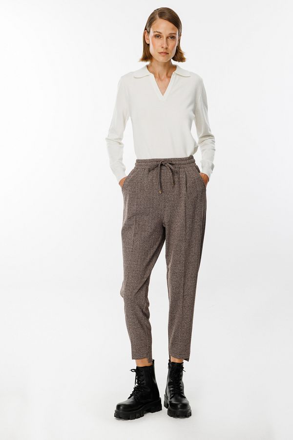 ON-Pleated Front Elastic Waist Trousers 1