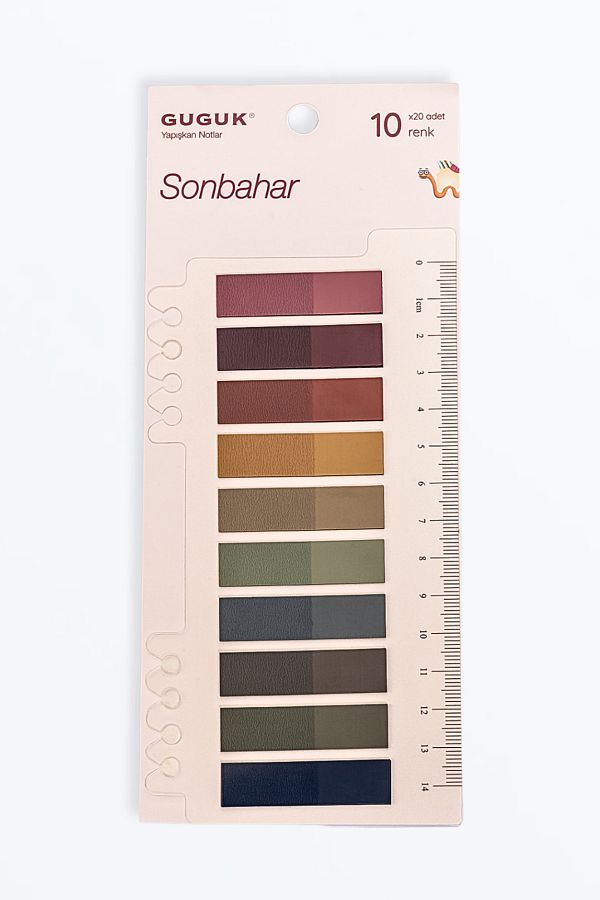 GUGUK-Autumn Shades Themed Transparent Pet Index with 10 Colored Rulers • Index Sticker • Post-It • Sticky Note 1