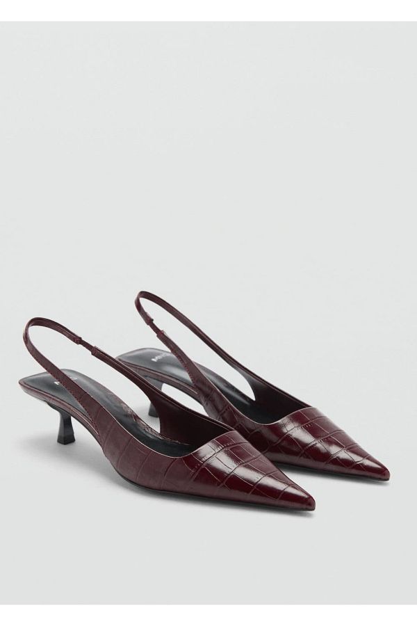 MANGO Woman-Kitten Shoes with Crocodile Pattern 1