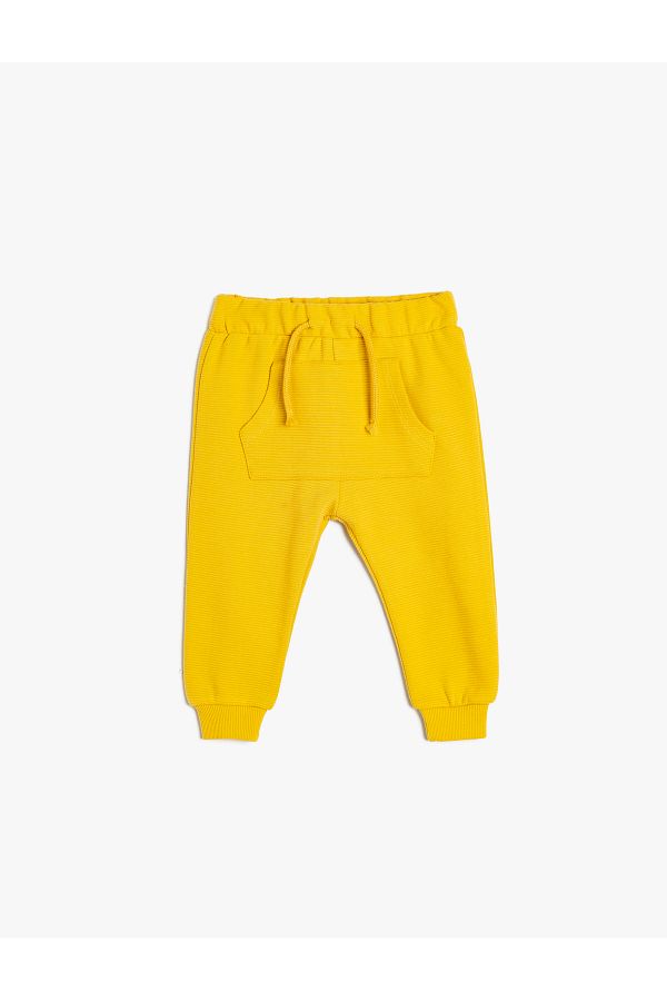 Koton-Kangaroo Pocketed Basic Jogger Sweatpants - Waist Tied 1