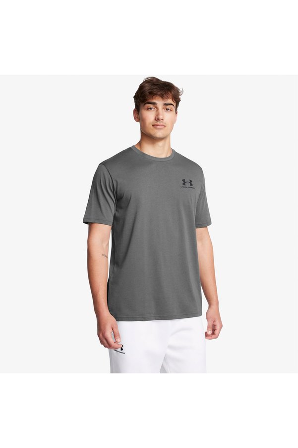 Under Armour Sportstyle Left Chest Men's Gray Casual T-Shirt