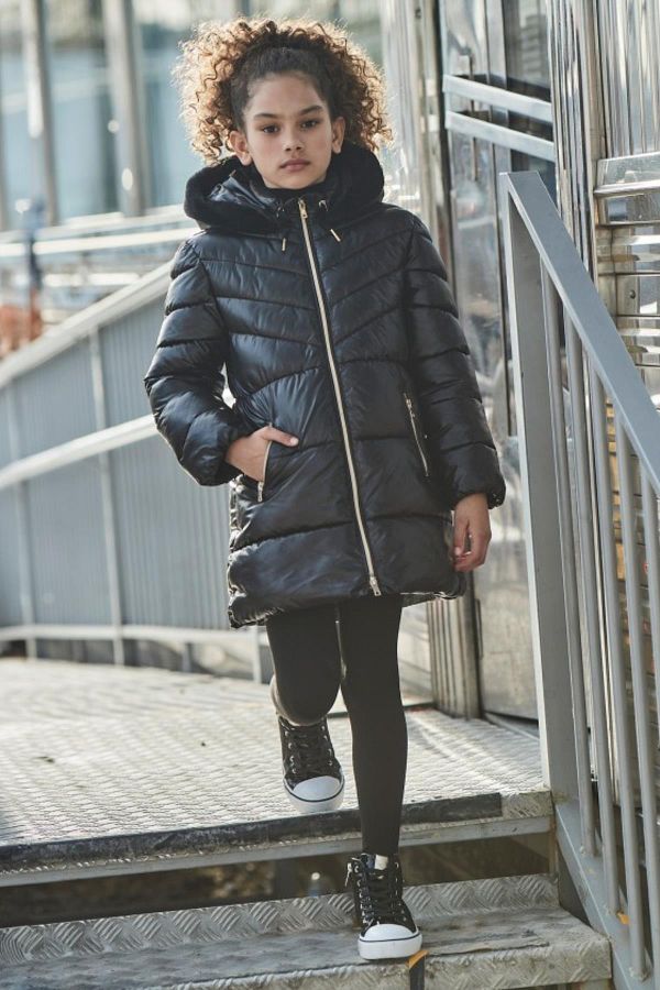 Mayoral Black Long Girl s Coat Trendyol