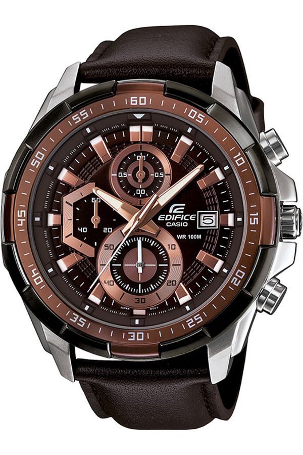 Casio-Efr-539l-5avudf Edifice Men's Leather Strap Watch 1