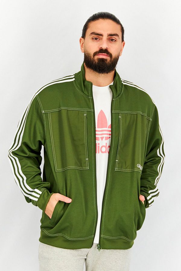 adidas Men Sport Fit Long Sleeve Outdoor Jacket Olive White Trendyol