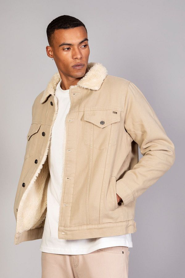 Jean jacket with fur mens shop